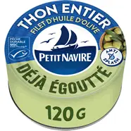 Thon entier à l'huile d'olive vierge extra égoutté MSC