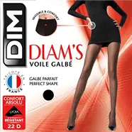 Collants voile galbé noir taille 3 22D