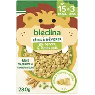Pâtes au blé et petits pois de 15 mois à 3 ans