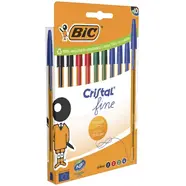 Stylos bille pointe fine bleu, noir, rouge, vert