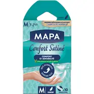 Gants fins satinés en latex taille M