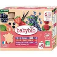 Dessert pomme, vanille et fruits rouges dès 6 mois bio