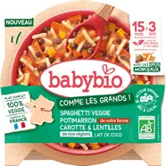 Spaghetti, potimaron, carotte et lentille dès 15 mois bio