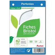 Fiches bristol 10 x 15 cm petits carreaux blanc