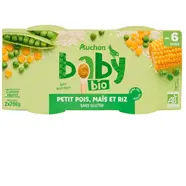 Petits pois, maïs et riz dès 6 mois bio
