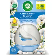 Diffuseur continu désodorisant coton et fleur de citron