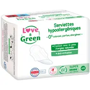 Serviettes hygiéniques avec ailettes hypoallergénique  super