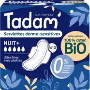 Serviettes hygiéniques avec ailettes cotton ultra nuit