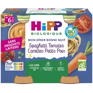 Spaghetti à la tomates, carottes, petits pois dès 6 mois bio