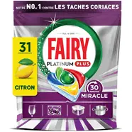 Capsules Lave Vaisselle Tout En 1 Platinum Plus 30 Minutes Miracle Citron Fairy