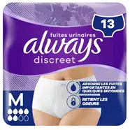 Culottes absorbantes femme pour fuites urinaires taille M