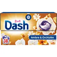 Lessive capsules 2 en 1 ambre et orchidée