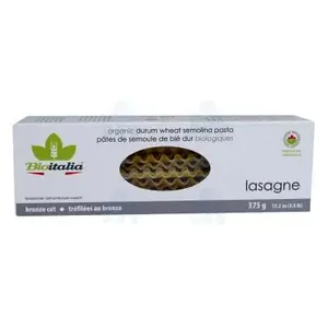 Lasagne de semoule de blé dur bio 375g - BIOITALIA