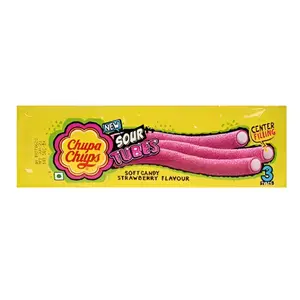 Bonbons gelifiés Sour tubes saveur fraise 24,2g - CHUPA CHUPS