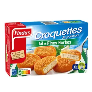Poisson Pané Croquettes Ail et Fines Herbes Findus 300g 6 pièces