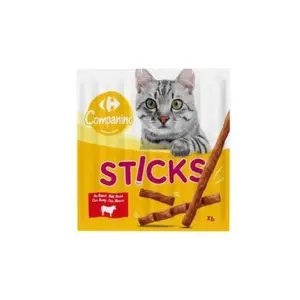Carrefour Companino Friandise Pour Chat Sticks Au Saumon 30G