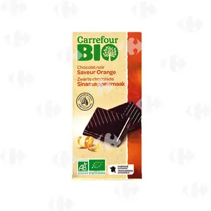 Tablette Chocolat Noir Saveur d'Orange Carrefour Bio 100g