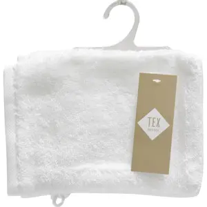 Gant de Toilette Blanc 100% Coton Tex Home 15x21cm