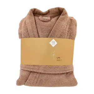Peignoir de Bain Adulte Taupe en Coton Tex Home L/XL