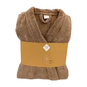 Peignoir de Bain Adulte Marron en Coton Tex Home L/XL