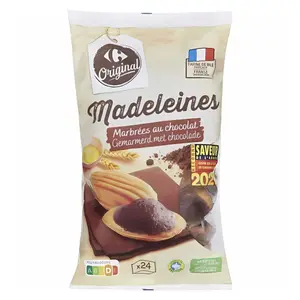 Madeleines Coquilles Marbrées Chocolat Individuelles Carrefour 600g