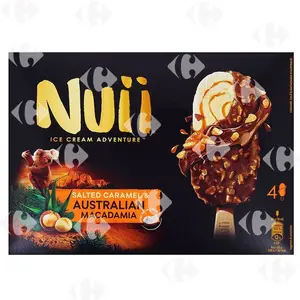 Nuii  Glace Bâtonnet Vanille Cara. Choco. Lait Macadamia 4 X 272G