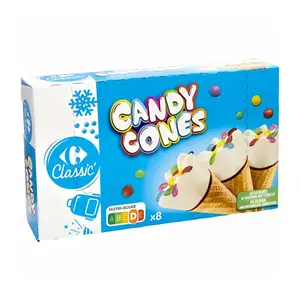 Glaces Candy Cônes Carrefour Classic 8 unités 280g