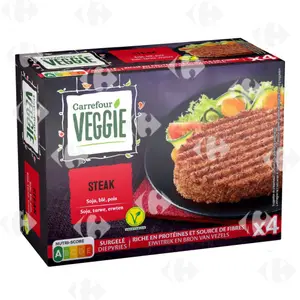 Steak Végétarien Blé Soja et Pois Carrefour Veggie 4x100g
