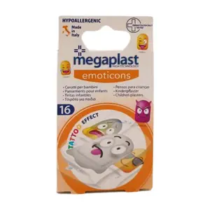 Megaplast Emoticons Pansements Enfants Effet Tatouage 16 uni