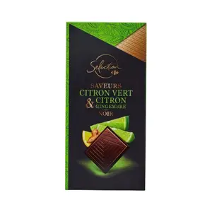 Tablette Chocolat Noir Citron Gingembre Carrefour Selection 100g