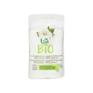 Carrefour Bio Soft Maxi Duo Disques Démaquillants Doux 100% Coton Bio 50 Pièces