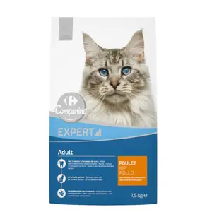 Croquettes pour Chat Adulte au Poulet Carrefour Companino 1,5kg
