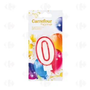 Bougie d'Anniversaire Chiffre 0 Carrefour Home 1 unité