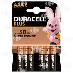 Pack Duracell 4+2 Piles AAA Plus Power