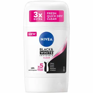 NIVEA, Déodorant Femme, Black & White Invisible Original, Stick 50ml