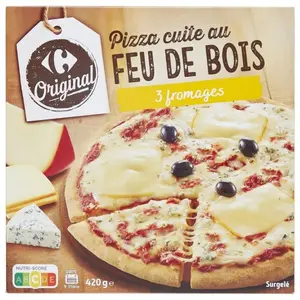 Pizza Feu de Bois 3 Fromages Carrefour 410g