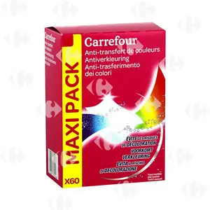 Lingettes Anti-transfert Carrefour 60 feuilles