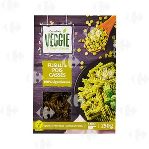 Pâtes Fusilli Colorées de Poids Cassés Végétariennes Carrefour Veggie 250g