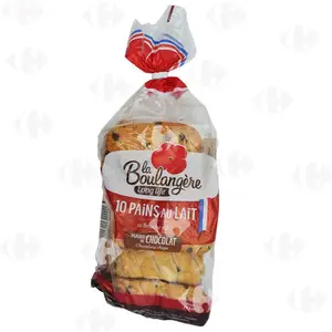 Pain au lait et aux Pépites de Chocolat La Boulangère 10 pièces 530g