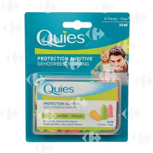 Protection auditive Mousse Confort Fluo 35 dB Quies 2 Paires