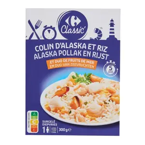 Plat Cuisiné Colin Riz et Fruits de Mer Carrefour Classic 300g