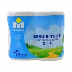 Essuie-tout maxi absorbant blanc x2 - MARJANE