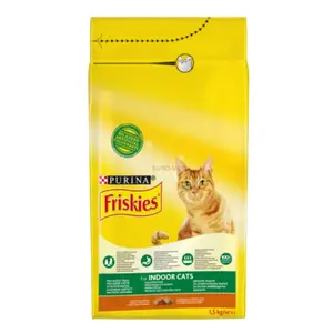 Croquettes au poulet et aux légumes pour chat adulte d'intérieur 1,5Kg - FRISKIE