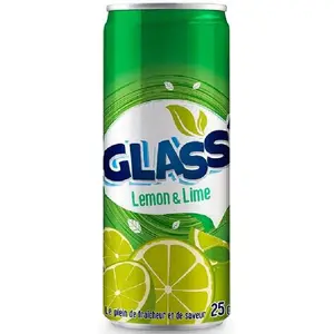 Glass Boisson gazeuse lemon & lime canette 25cl