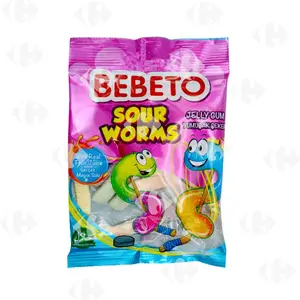 Jelly Sour Worms 80 Gr Bebeto
