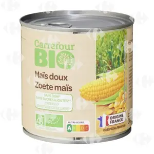 Conserve Maïs Bio Doux Sans Sucres Ajoutés Carrefour Bio 300g