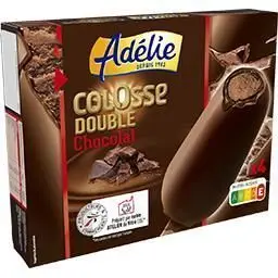Adélie bâtonnets de glace colosse double chocolat x4 299g