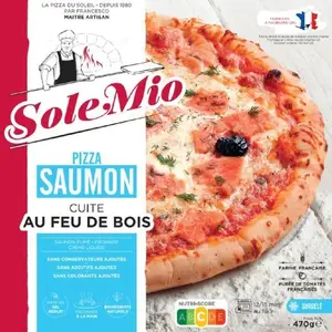Pizza au saumon fumé cuite au feu du bois 470g - SOLE MIO