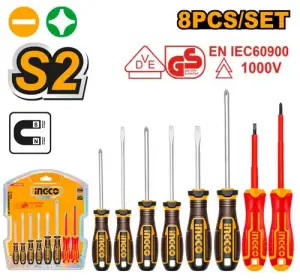 INGCO SET DE 8 TOURNEVIS ISOLES 1000V AU MAROC [HKSDS0838]