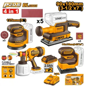 INGCO KIT COMBINÉ SANS FIL 4 PIÈCES AU MAROC [COSLI250383]